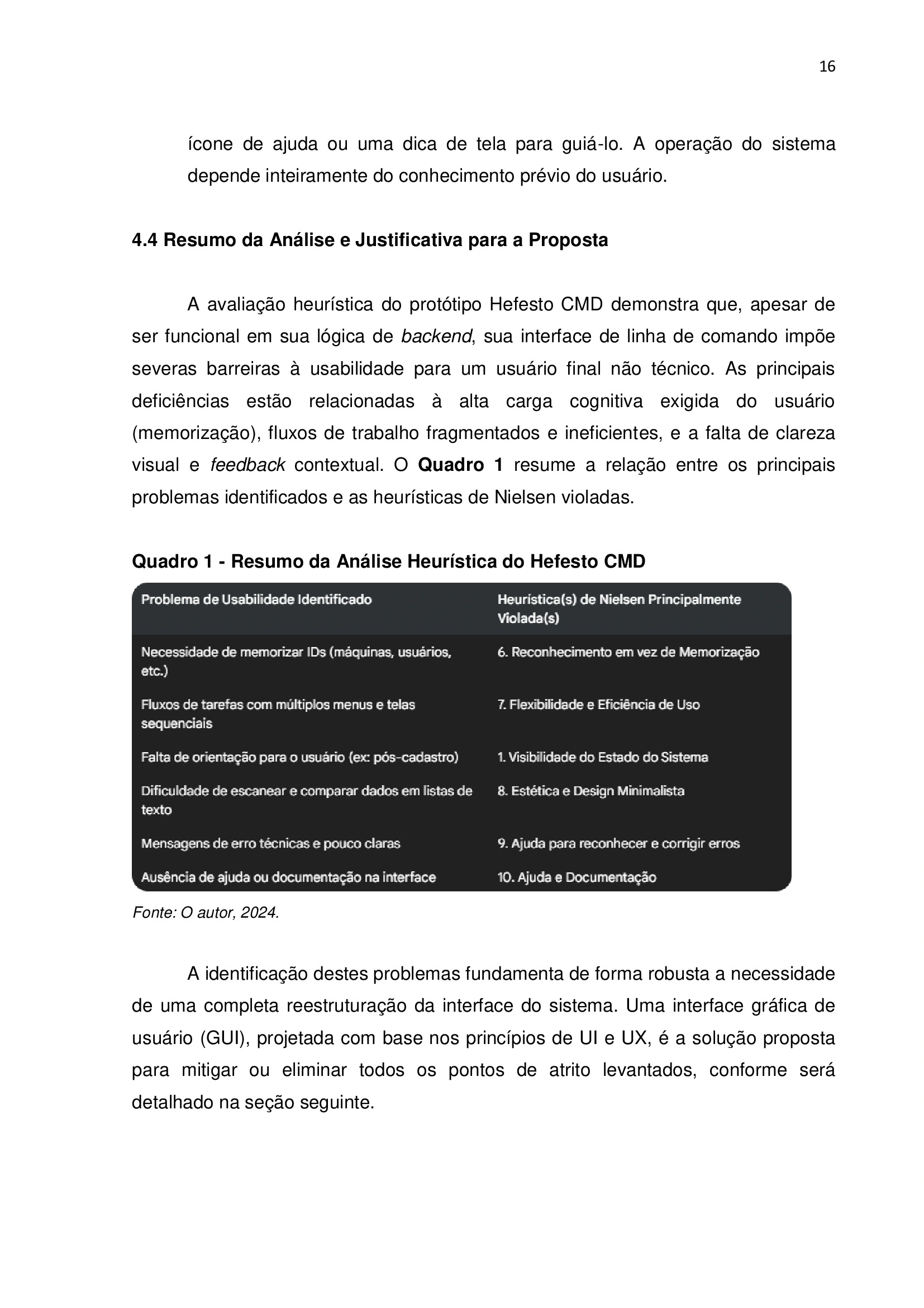 16 / Hefesto CMD · Vista 16